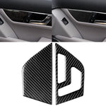 Adesivo decorativo per pannello di regolazione del sedile con guida a sinistra in fibra di carbonio da 2 pezzi per Mercedes-Benz W204 2007-2013, Left Drive Seat Adjustment (A)