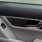 Adesivo decorativo per pannello di regolazione del sedile con guida a sinistra in fibra di carbonio da 2 pezzi per Mercedes-Benz W204 2007-2013, Left Drive Seat Adjustment (A)