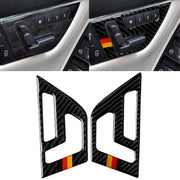 2 pezzi bandiera tedesca auto pannello di regolazione del sedile in fibra di carbonio adesivo decorativo per Mercedes-Benz W204 2007-2013, Seat Adjustment