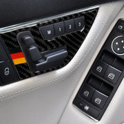 2 pezzi bandiera tedesca auto pannello di regolazione del sedile in fibra di carbonio adesivo decorativo per Mercedes-Benz W204 2007-2013, Seat Adjustment