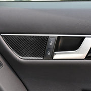 Adesivo decorativo per pannello di regolazione del sedile in fibra di carbonio per auto da 2 pezzi per Mercedes-Benz W204 2007-2013, Seat Adjustment (C)