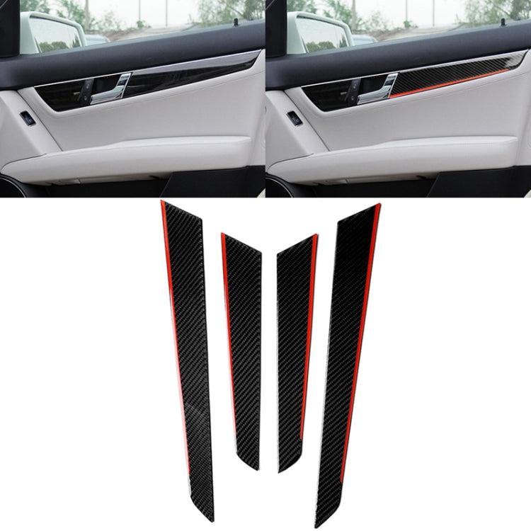 Adesivo decorativo fibra di carbonio rosso per Mercedes W204