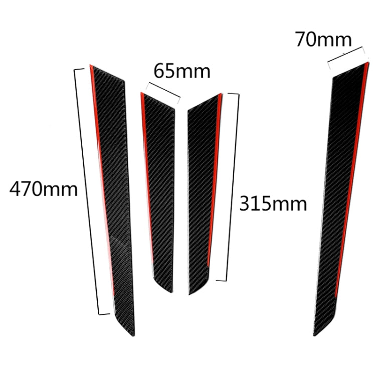 Adesivo decorativo fibra di carbonio rosso per Mercedes W204