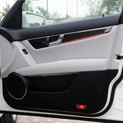 Adesivo decorativo per pannello interno rosso della porta interna in fibra di carbonio da 4 pezzi per Mercedes-Benz W204 2007-2013, Red Inner Door Panel