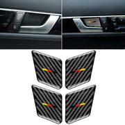 4 pezzi auto bandiera tedesca porta in fibra di carbonio maniglia interna pannello polso adesivo decorativo per Mercedes-Benz Classe C 2007-2013 / Classe E 2009-2016, Door Inner Handle Wrist