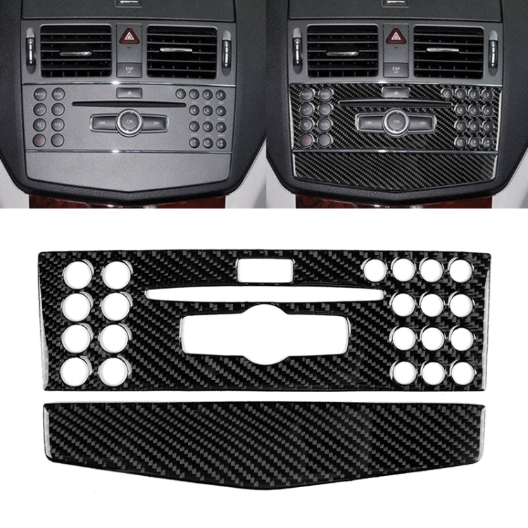 Adesivo decorativo per pannello console centrale in fibra di carbonio per auto per Mercedes-Benz W204 Classe C 2007-2010, Center Console (A)
