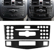 Adesivo decorativo per pannello console centrale in fibra di carbonio per auto per Mercedes-Benz W204 Classe C 2007-2010, Center Console (B)