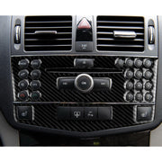 Adesivo decorativo per pannello console centrale in fibra di carbonio per auto per Mercedes-Benz W204 Classe C 2007-2010, Center Console (B)