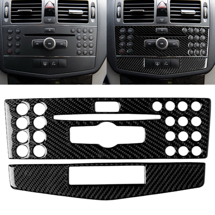 Adesivo decorativo per pannello console centrale in fibra di carbonio per auto per Mercedes-Benz W204 Classe C 2007-2010, Center Console (C)