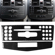 Adesivo decorativo per pannello console centrale in fibra di carbonio per auto per Mercedes-Benz W204 Classe C 2007-2010, Center Console (C)