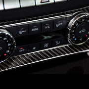 Adesivo decorativo per pannello di controllo della manopola dell'aria condizionata in fibra di carbonio per auto per Mercedes-Benz W204 Classe C 2011-2013, Air Conditioning Knob (German Flag)