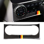 Auto Bandiera Tedesca In Fibra di Carbonio Aria Condizionata Manopola Pannello di Controllo Adesivo Decorativo per Mercedes-Benz W204 Classe C 2011-2013, Air Conditioning Knob