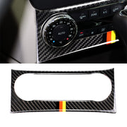 Auto Bandiera Tedesca In Fibra di Carbonio Aria Condizionata Manopola Pannello di Controllo Adesivo Decorativo per Mercedes-Benz W204 Classe C 2011-2013, Air Conditioning Knob