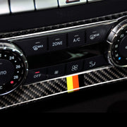 Auto Bandiera Tedesca In Fibra di Carbonio Aria Condizionata Manopola Pannello di Controllo Adesivo Decorativo per Mercedes-Benz W204 Classe C 2011-2013, Air Conditioning Knob