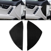 Adesivo decorativo per pannello porta anteriore in fibra di carbonio per auto per Mercedes-Benz W204 Classe C 2007-2013, Front Door Slot