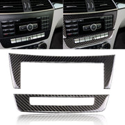 Adesivo decorativo per pannello CD di controllo centrale in fibra di carbonio per auto per Mercedes-Benz W204 2011-2013 7 pulsanti, Central Control CD Panel