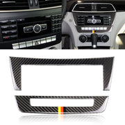 Adesivo decorativo per pannello CD di controllo centrale in fibra di carbonio con bandiera tedesca per auto per Mercedes-Benz W204 2011-2013 7 pulsanti, Central Control CD Panel (German Flag)