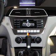Adesivo decorativo per pannello CD di controllo centrale in fibra di carbonio con bandiera tedesca per auto per Mercedes-Benz W204 2011-2013 7 pulsanti, Central Control CD Panel (German Flag)