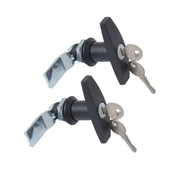 2 pezzi di serratura a forma di T nera con maniglia a paletta e chiavi per cassetta degli attrezzi, per rimorchio/yacht/camion, 2 PCS Black T Shape Handle