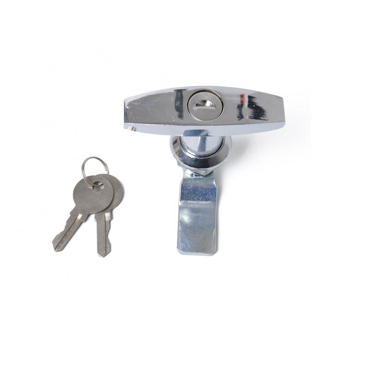 Maniglia a forma di T Chiusura a paletta per porta e chiavi Serratura per cassetta degli attrezzi per rimorchio/yacht/camion, T Shape Handle (Silver)