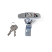 Maniglia a forma di T Chiusura a paletta per porta e chiavi Serratura per cassetta degli attrezzi per rimorchio/yacht/camion, T Shape Handle (Silver)
