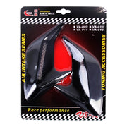 2 pezzi di plastica decorativa per aspirazione del flusso d'aria, cofano turbo, copertura della griglia di ventilazione laterale con adesivo autoadesivo