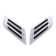 2 pezzi in stile euro in plastica decorativa per aspirazione del flusso d'aria, cofano turbo, copertura della griglia di sfiato laterale con adesivo autoadesivo