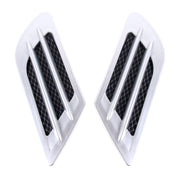 2 pezzi in stile euro in plastica decorativa per aspirazione del flusso d'aria, cofano turbo, copertura della griglia di sfiato laterale con adesivo autoadesivo