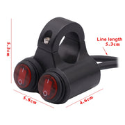 Interruttori flash doppi in lega di alluminio impermeabili per fari ausiliari per moto con indicatore luminoso, Double Flash