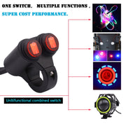 Interruttori flash doppi in lega di alluminio impermeabili per fari ausiliari per moto con indicatore luminoso, Double Flash