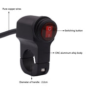 Interruttori flash singoli in lega di alluminio impermeabili per fari ausiliari per moto con indicatore luminoso, Single Flash