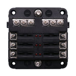 Kit portafusibili 1 in 6 con indicatore LED per auto e barca