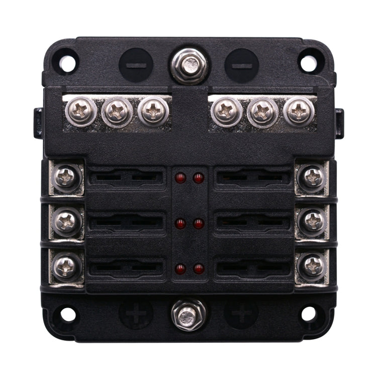 Kit portafusibili 1 in 6 con indicatore LED per auto e barca