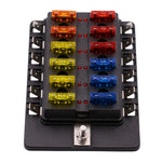 Kit portafusibili 1 in 12 uscite con indicatore LED