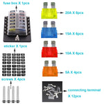Kit portafusibili 1 in 12 uscite con indicatore LED