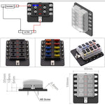 Kit portafusibili con scatola e indicatore LED per veicoli
