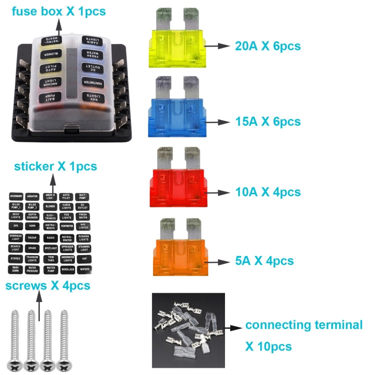 Kit portafusibili con scatola e indicatore LED per veicoli