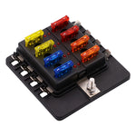 Kit portafusibili 1 in 8 uscite con LED per auto e barca