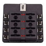 Kit portafusibili 1 in 8 uscite con LED per auto e barca