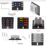Kit portafusibili 1 in 8 uscite con LED per auto e barca