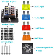 Kit portafusibili per morsettiera per PC con scatola fusibili 1 in 8 uscite con indicatore di avviso LED per auto, camion, barca, 1 in 8 Out (PC Terminal Block)