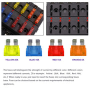 Kit portafusibili per morsettiera per PC con scatola fusibili 1 in 8 uscite con indicatore di avviso LED per auto, camion, barca, 1 in 8 Out (PC Terminal Block)