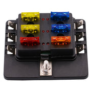 Kit portafusibili per morsettiera per PC con scatola fusibili 1 in 6 fuori con indicatore di avviso LED per barca per camion per auto, 1 in 6 Out (PC Terminal Block)