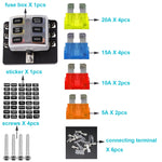 Kit portafusibili con scatola e indicatore LED 1 in 6 out