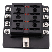 Kit portafusibili con sezione terminale a vite per scatola fusibili 1 in 8 uscite con indicatore di avviso LED per barca per camion per auto, 1 in 8 Out (Screw Terminal Section)