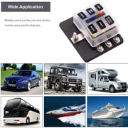 Kit portafusibili con sezione terminale a vite per scatola fusibili a 6 vie da 1 in 6 su 6 vie con indicatore di avviso LED per auto, camion, barca, 1 in 6 Out (Screw Terminal Section)
