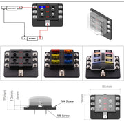 Kit portafusibili con sezione terminale a vite per scatola fusibili a 6 vie da 1 in 6 su 6 vie con indicatore di avviso LED per auto, camion, barca, 1 in 6 Out (Screw Terminal Section)