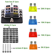 Kit portafusibili con sezione terminale a vite per scatola fusibili a 6 vie da 1 in 6 su 6 vie con indicatore di avviso LED per auto, camion, barca, 1 in 6 Out (Screw Terminal Section)
