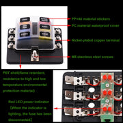 Kit portafusibili con sezione terminale a vite per scatola fusibili a 6 vie da 1 in 6 su 6 vie con indicatore di avviso LED per auto, camion, barca, 1 in 6 Out (Screw Terminal Section)