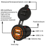 Caricabatteria auto doppio USB 5V 4.2A impermeabile IP66